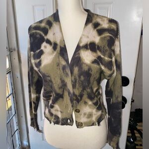 Young fabulous and broke, tie-dye, crop cardigan, size small